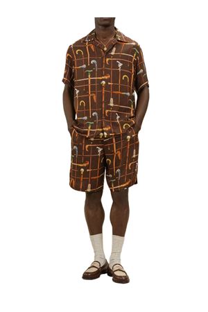 Brown short-sleeved shirt DROLE DE MONSIEUR | KSH230VI033BN